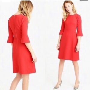 J.Crew Bell-Sleeve Crepe Suiting Dress